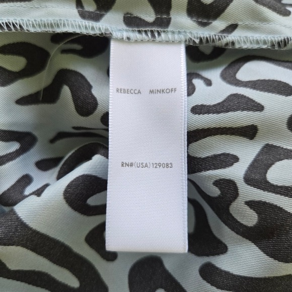 Rebecca minkoff Fleur Half Sleeve Blouse Blue And Black Leopard Print Size Small - Picture 14 of 15